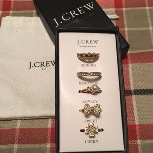 J. Crew limited edition ring set of 5